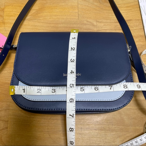 NWT Kate Spade Nadine Colorblock Medium Flap Shoulder Bag Light Blue / Navy - Picture 10 of 10